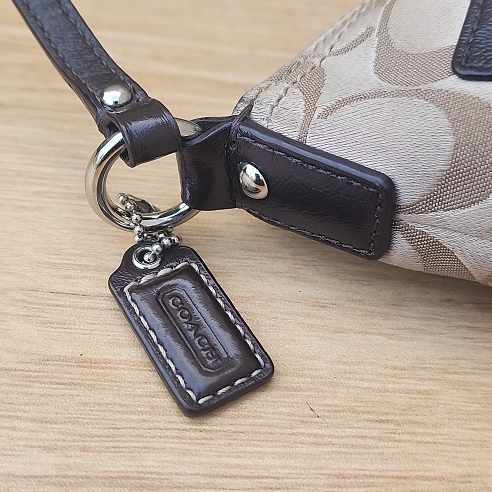 Coach Khaki Signature Sateen w/Front Pocket Top Zip Crossbody Bag - Picture 10 of 15